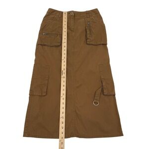 Esprit Maxi Cargo Skirt Size 5 Brown Vintage Gorpcore Streetwear Grunge